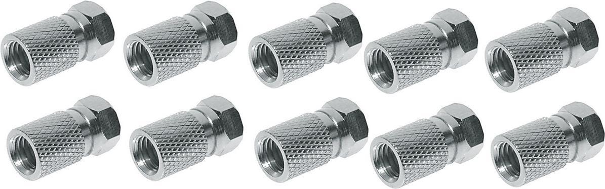 shiverpeaks BASIC-S F-Verbindung, Twist-on F-Stecker zum Anschluss von Koaxialkabel mit Außenmantel von 4 mm (BS85002-10)