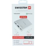 Swissten Travel Charger, 60W, PD3.0 - QC3.0 PPS, 2 x PD Type C + QC. max. 3A, white, Blister (22013345)