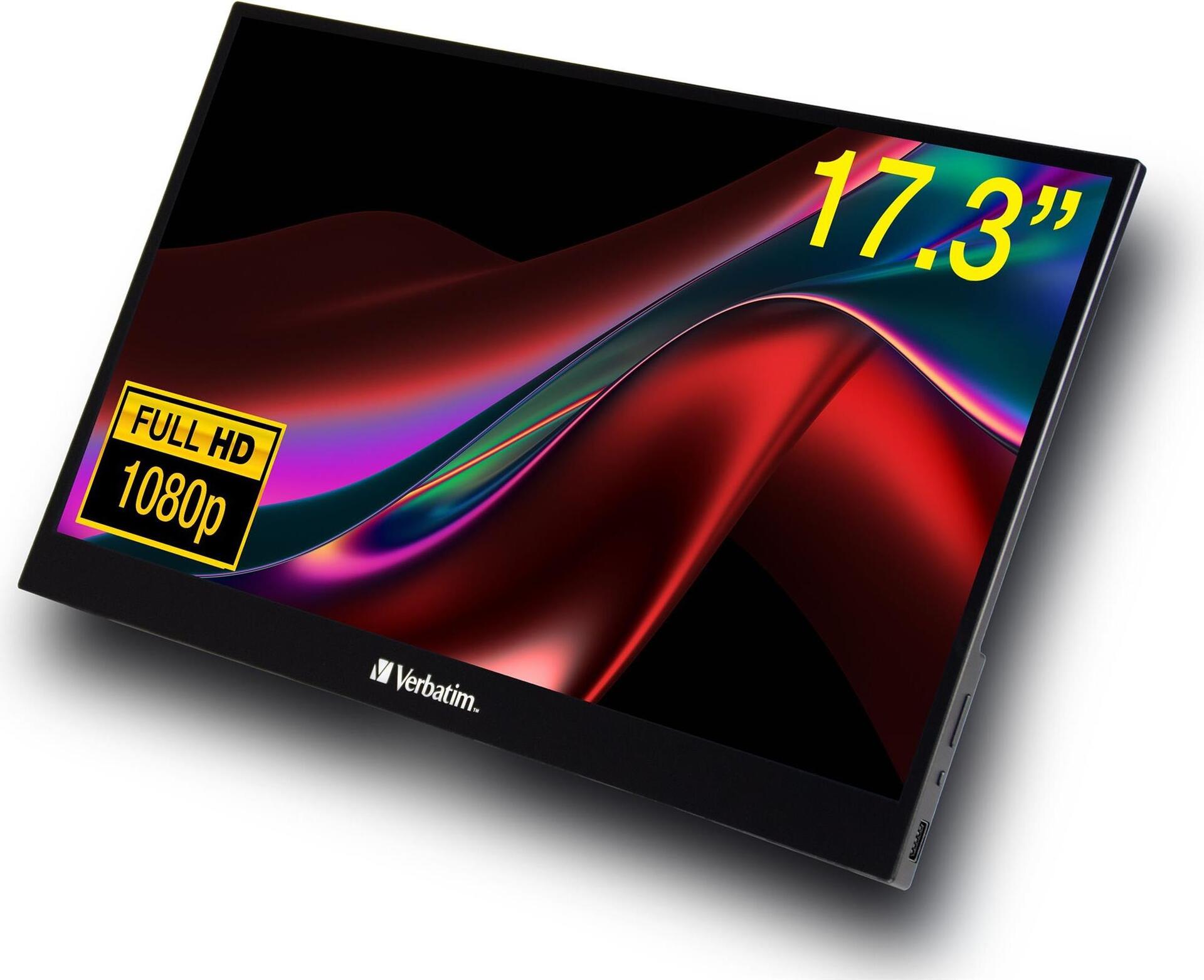 Verbatim PMT-17 Tragbarer LED-Monitor 17.3" Full HD IPS Touchscreen Schwarz