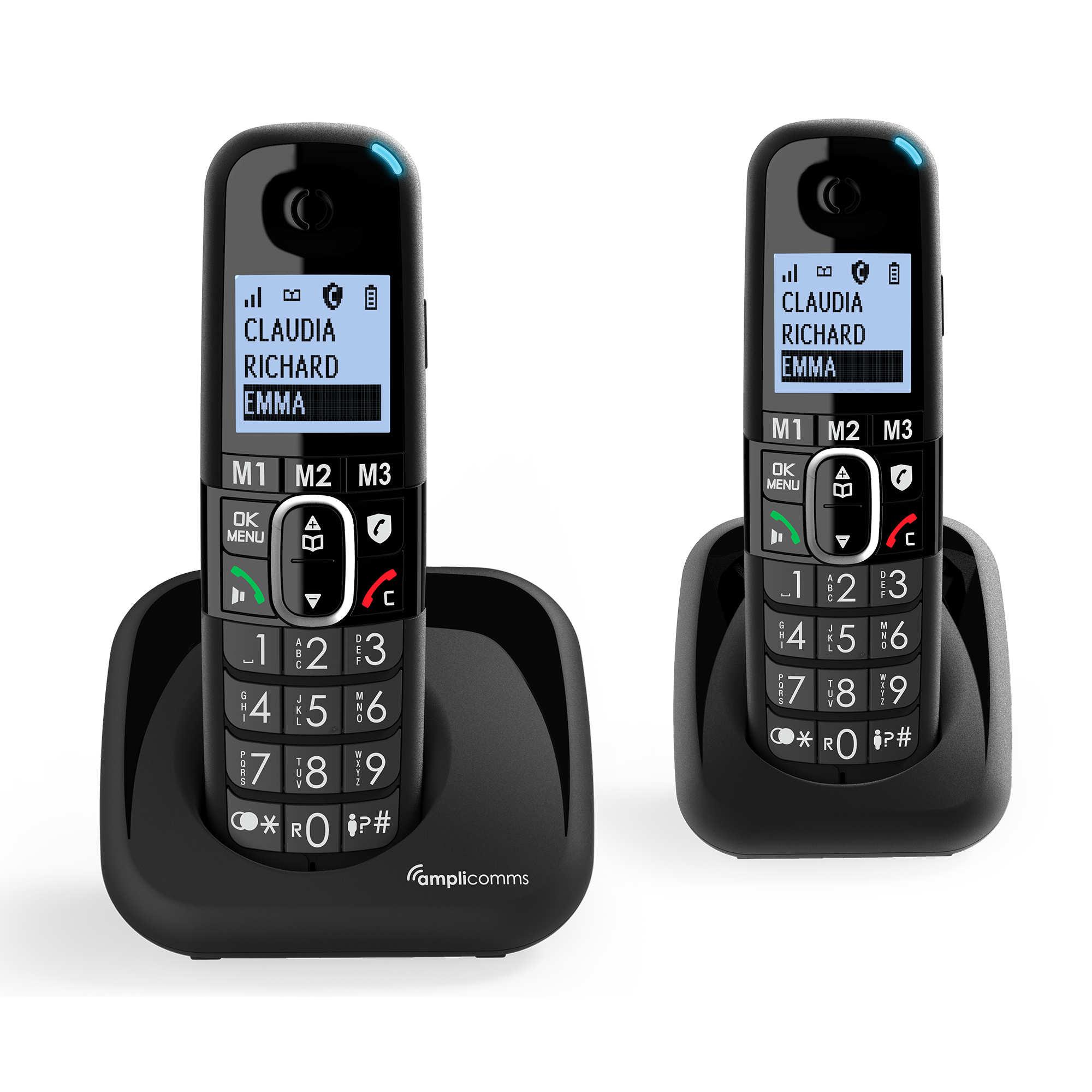 amplicomms BigTel 1502 EU DECT-Telefon Großtasten Freisprecheinrichtung Schwarz