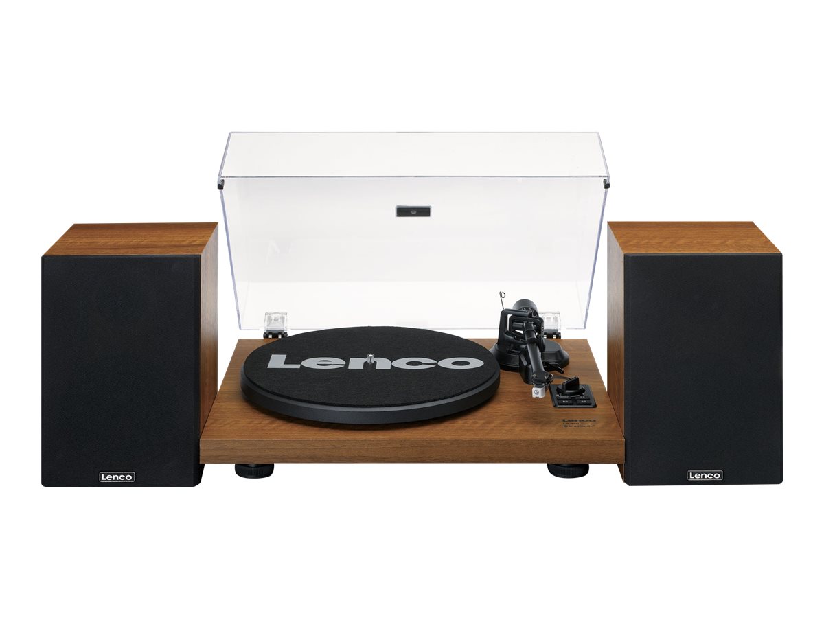 Lenco LS-480WD Bluetooth Plattenspieler mit 2 externen Lautsprechern 2 x 30 W RMS Holz