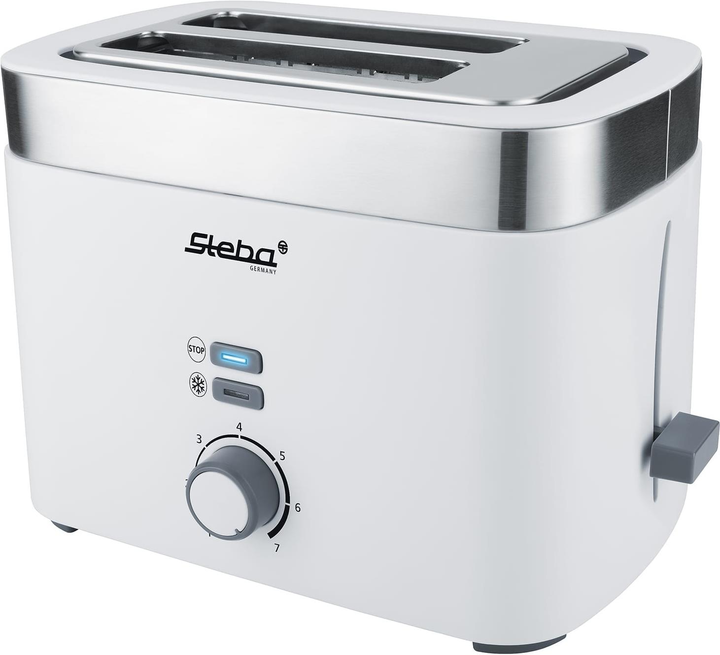 Steba TO 10 BIANCO Toaster 2 Scheibe(n) Silber - Weiß 930 W (TO 10)