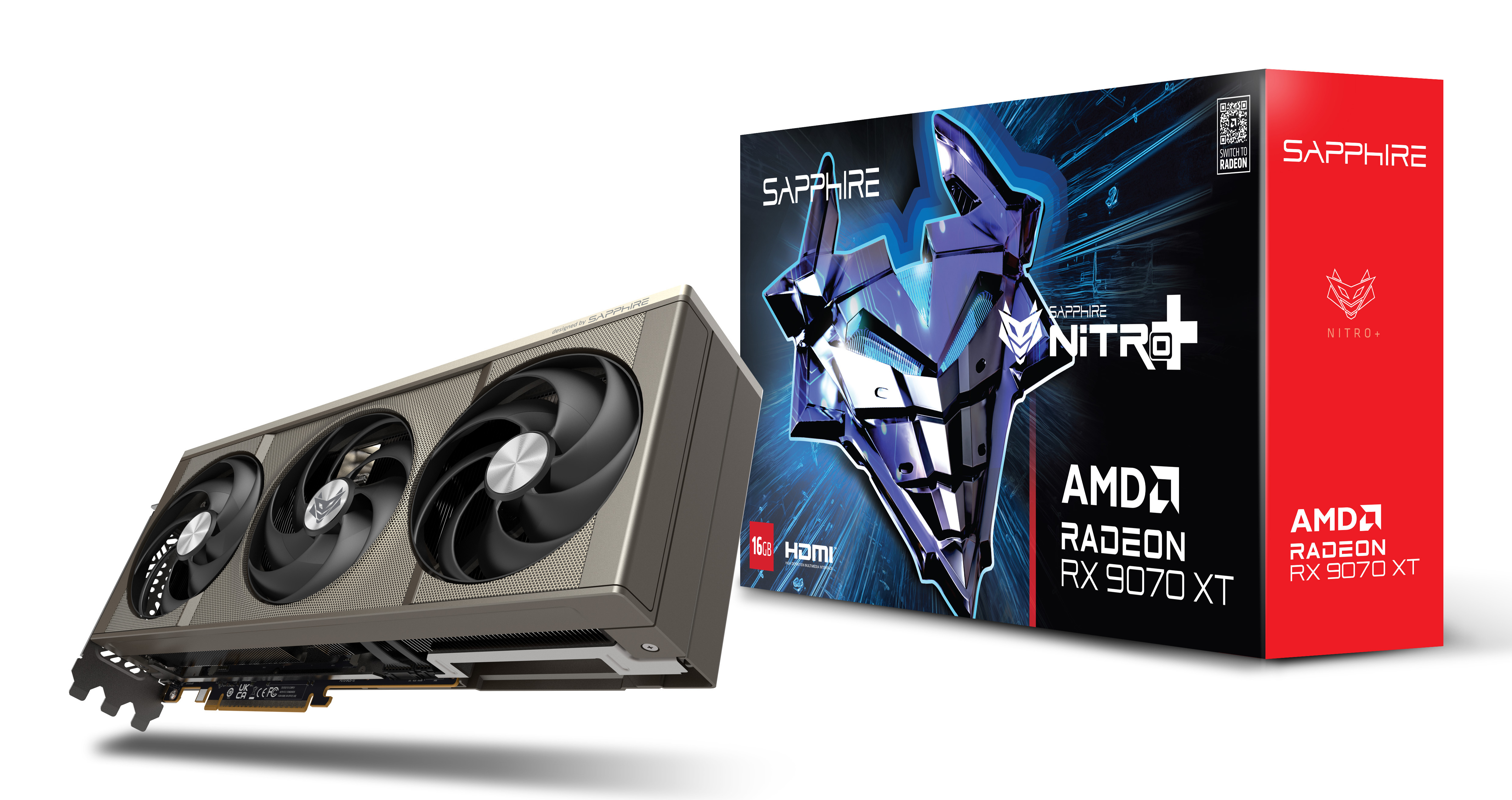 Sapphire Nitro+ Radeon RX 9070 XT OC 16 GB GDDR6 Grafikkarte Grau