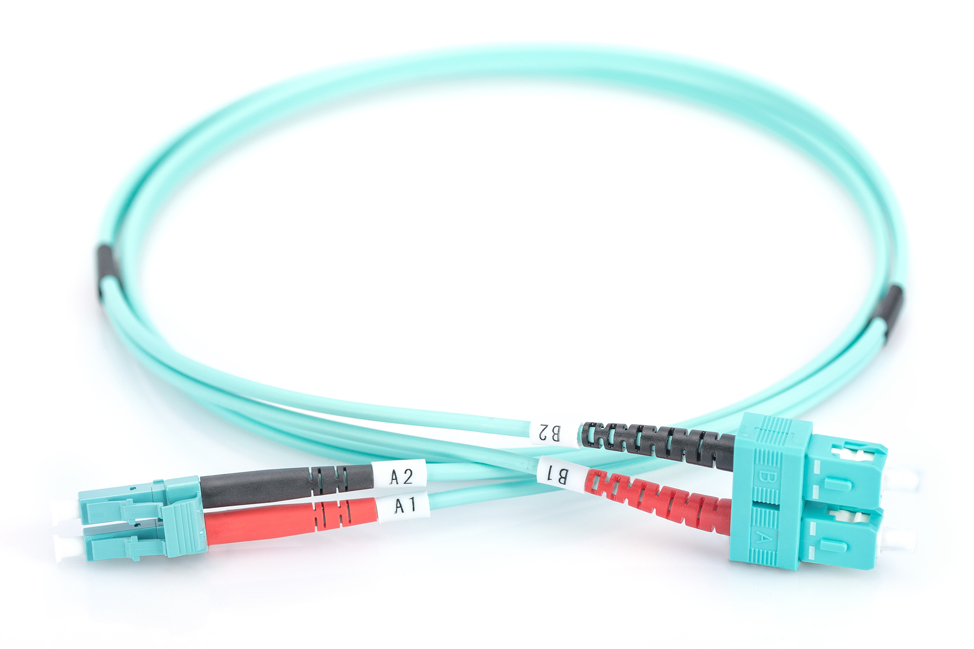 Digitus DIGITUS DK-2532-02/3 OM3 Glasfaser Patchkabel LC Multi-Mode zu SC multi-mode 2 m Aquamarin