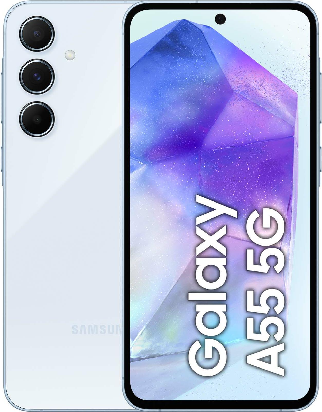 Samsung Galaxy A55 5G 16,8 cm (6.6") Hybride Dual-SIM Android 14 USB Typ-C 8 GB 128 GB 5000 mAh Blau (SM-A556BLBAEUE)