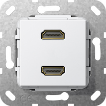 GIRA 567103. Buchsen-Typ: 2 x HDMI. Produktfarbe: Weiß (567103)