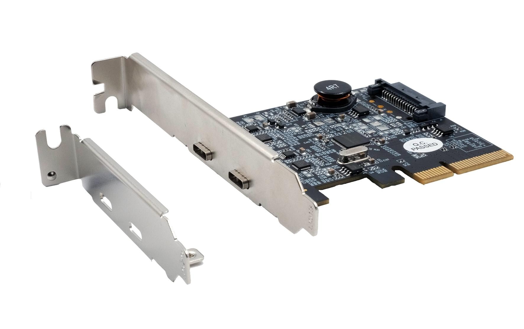 Exsys EX-12000 PCIe Schnittstellenkarte 2x USB 3.2 Gen 2 Typ-C 10 Gbps