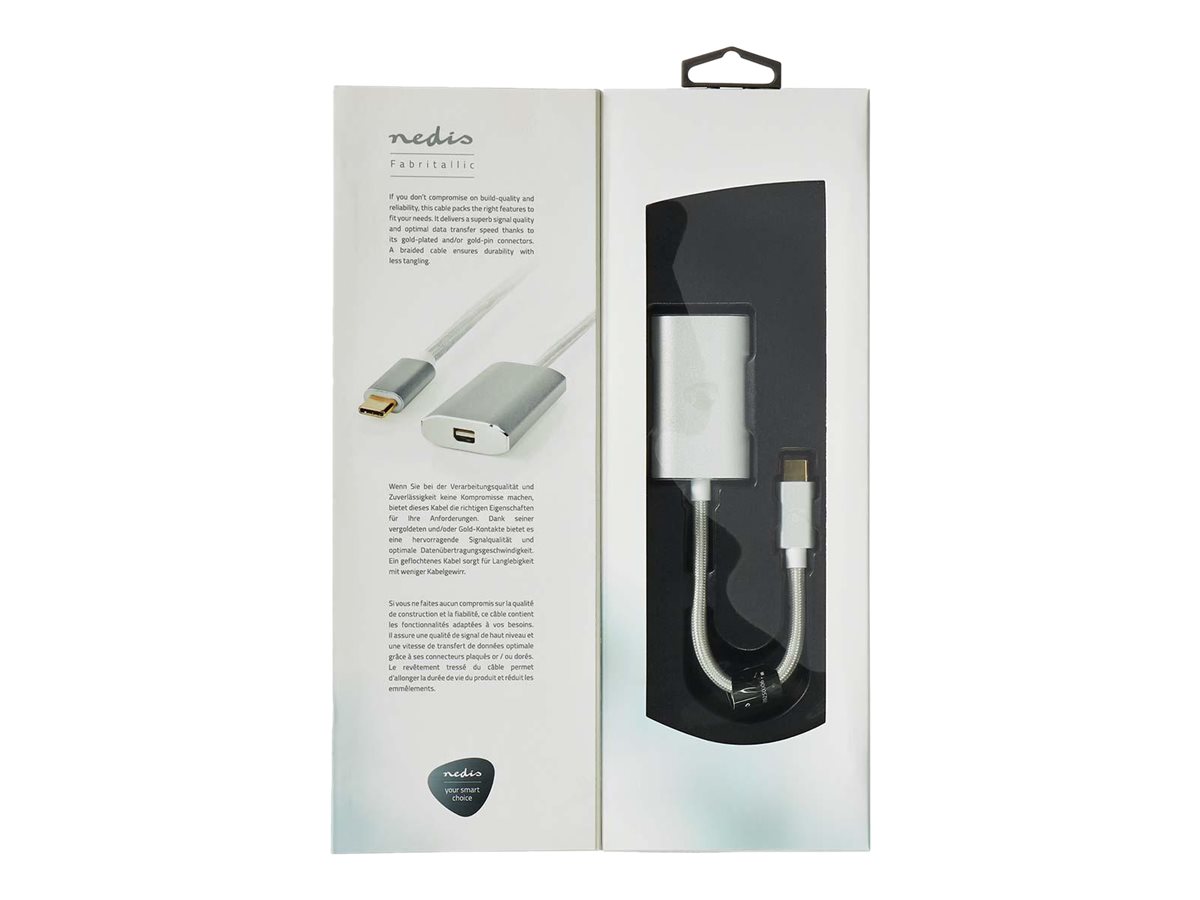 Nedis Fabritallic Videokabel-Adapter USB-C auf Mini DisplayPort 0,2 m Silber