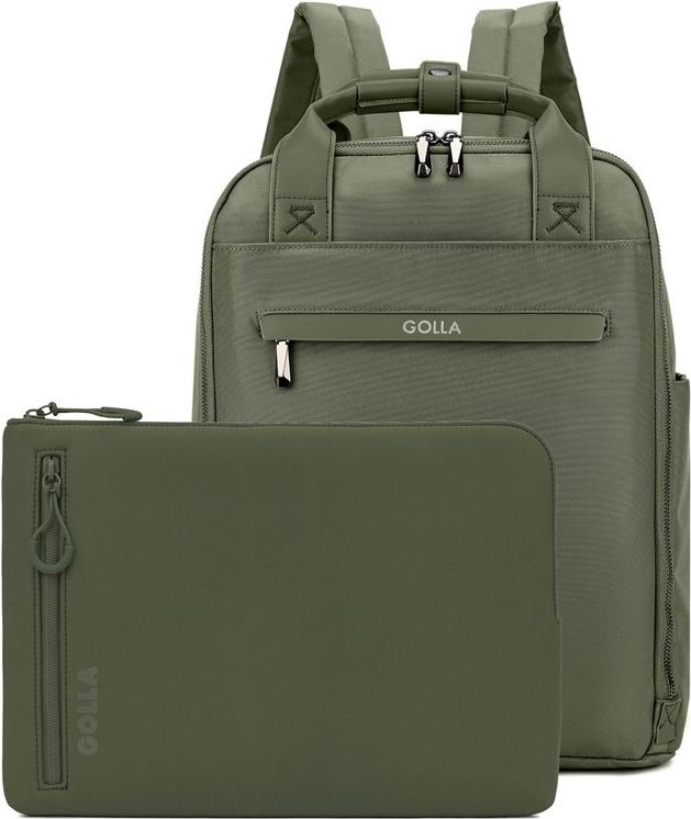 Golla Set aus Rucksack und Laptop-Sleeve 15 Zoll, Grün (76467)