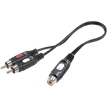 SpeaKa Professional Cinch Audio Y-Adapter [2x Cinch-Stecker - 1x Cinch-Buchse] Schwarz (SP-7869924)