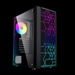 Gembird Fornax 2500 ARGB Gaming ATX-Computergehäuse, Midi Tower, Hintergrundbeleuchtung, Schwarz (CCC-FC-2500)