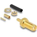Delock SMA Buchse zum Crimpen RG-174 RG-316mit passendem Schrumpfschlauch (91785)