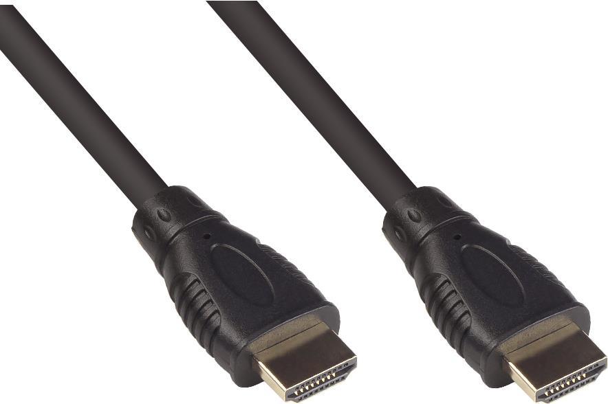 Anschlusskabel HDMI 2.0b, 4K / UHD @60Hz, 18 Gbit/s, vergoldete Kontakte, schwarz, 5m, Good Connecti (4520-050)