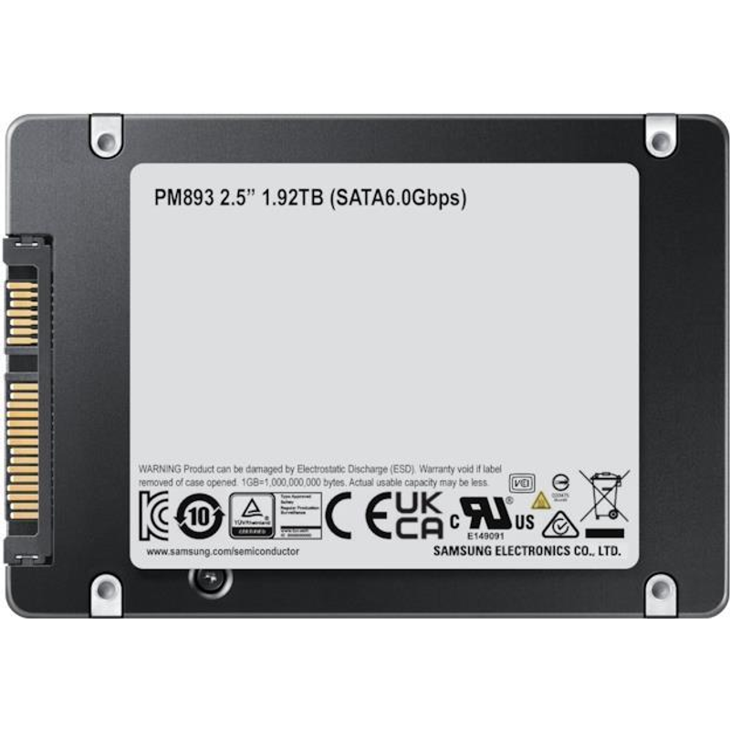 Samsung Ssd Pm893 192 Tb Sata 6gbs 25 Data Center Ssd Oem Bulk Mz7l31t9hblt 00a07 0185