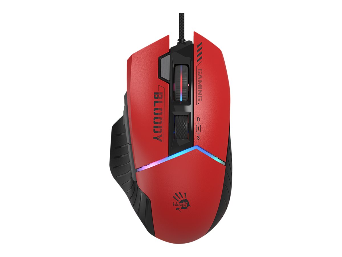 Bloody W95 Max Sports Maus USB 8 Tasten Sportrot,Schwarz