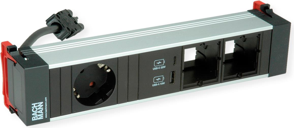 Bachmann POWER FRAME Medium 1x CEE7/7 2xCM 1xUSB A/C Charger (916.0572)