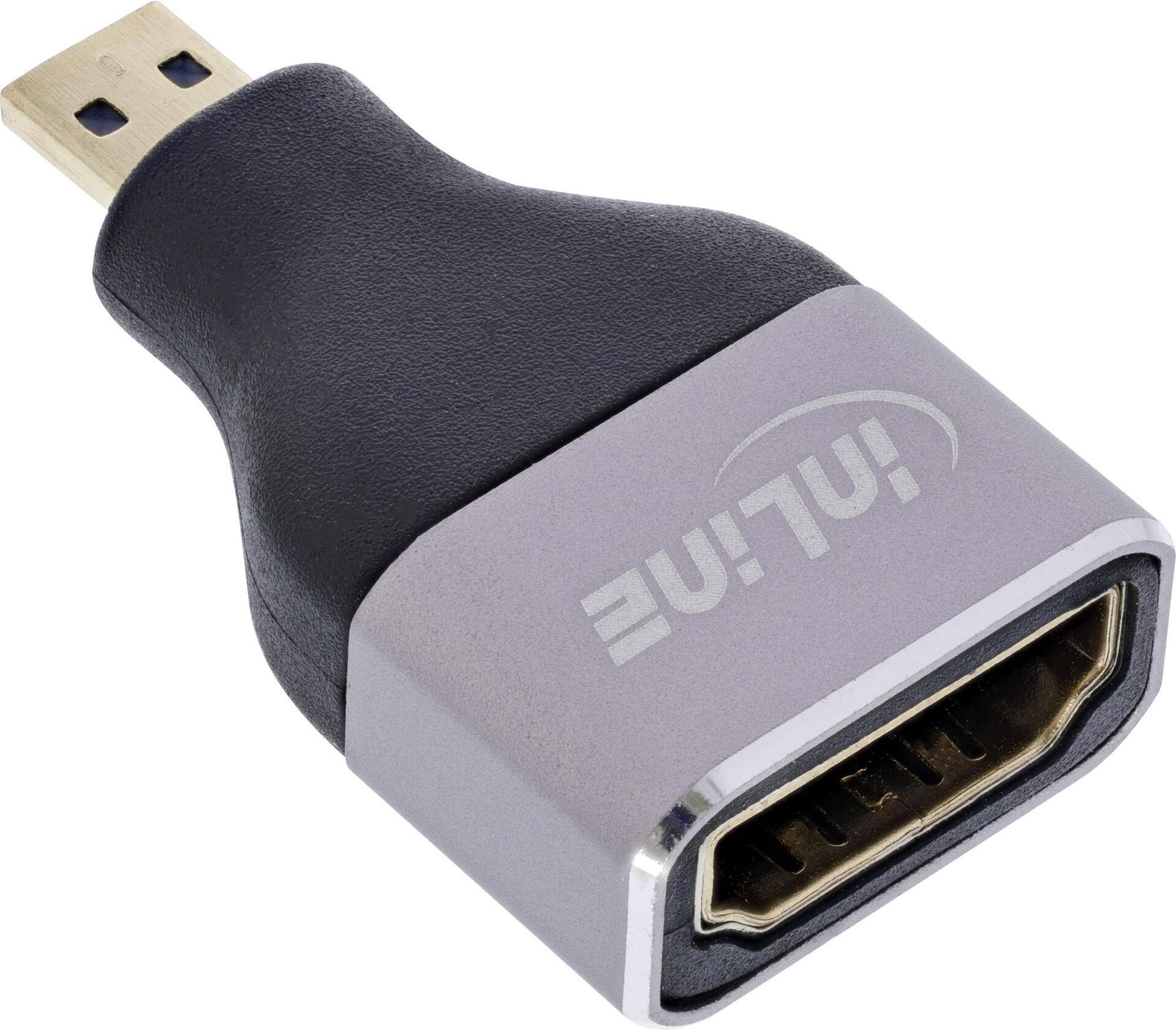 InLine HDMI Adapter A Buchse Micro D Stecker 8K UHD (17991B)