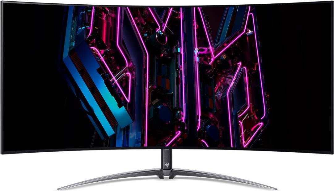 Acer Predator UM.MXXEE.001. Bildschirmdiagonale: 113 cm (44.5 Zoll), Display-Auflösung: 3440 x 1440 Pixel, HD-Typ: 4K Ultra HD, Bildschirmtechnologie: OLED, Reaktionszeit: 0,3 ms, Natives Seitenverhältnis: 21:9, Bildwinkel, horizontal: 178°, Bildwinkel, vertikal: 178°. Produktfarbe: Schwarz [Energieklasse G] (UM.MXXEE.001)
