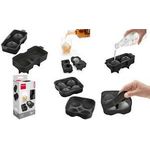 metaltex Eiswürfelform, aus Silikon, für 4 Kugeln, schwarz für Kugeln mit Durchmesser: 45 mm, hält besonders lange kalt - 1 Stück (253536001)