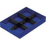 styro System-Schublade für Sortierstation styrodoc, blau mit 1 Längs- und 2 Querstegen in schwarz, Material: - 1 Stück (268-405.35)