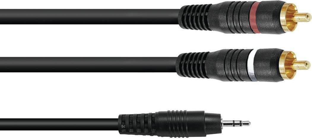 OMNITRONIC Adapterkabel 3,5 Klinke/2xCinch 1m sw (3022514Z)
