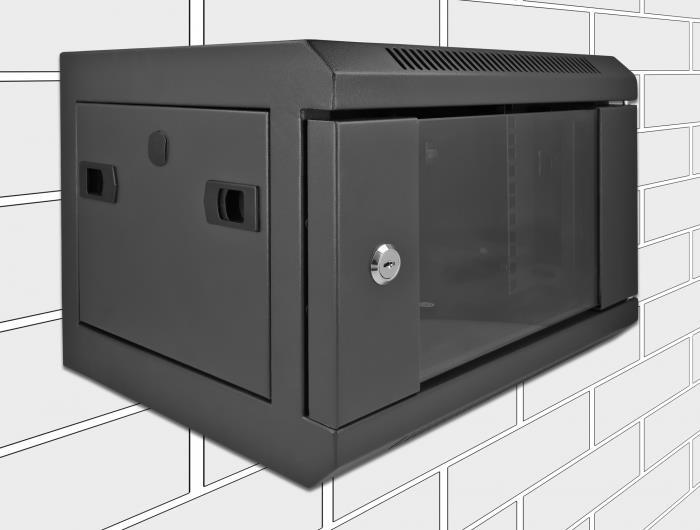 DeLOCK Gehäuse geeignet für Wandmontage Schwarz 43379