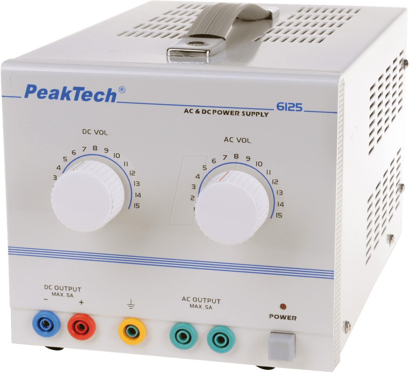 PeakTech AC-Netzteil und DC-Stromversorgung 2 Kan. ...15 VDC VDC 5 A / ...15 VAC VAC 5 (PeakTech 6125)