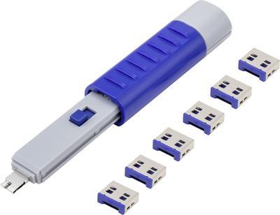 Renkforce USB Port Schloss RF-4714586 6er Set Silber, Blue inkl. 1 Schlüssel RF-4714586 (RF-4714586)