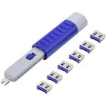 Renkforce USB Port Schloss RF-4714586 6er Set Silber, Blue inkl. 1 Schlüssel RF-4714586 (RF-4714586)