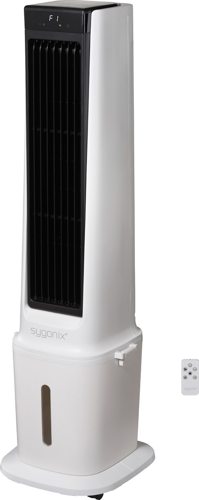 Sygonix Luftkühler 90 W (L x B x H) 300 x 325 x 1130 mm Weiß mit Fernbedienung, Oszillierend, LED-Display, Timer (SY-6906672)