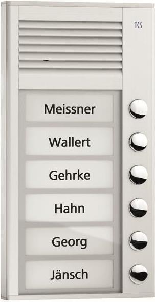 AP-Tuerstation PAK06-EN Audio 6 Tasten 1-r. AP silber (PAK06-EN)