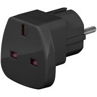 Wentronic Goobay Reiseadapter, Schwarz - UK-Buchse > Typ F (Typ F, CEE 7/7) (94271)
