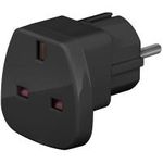 Wentronic Goobay Reiseadapter, Schwarz - UK-Buchse > Typ F (Typ F, CEE 7/7) (94271)