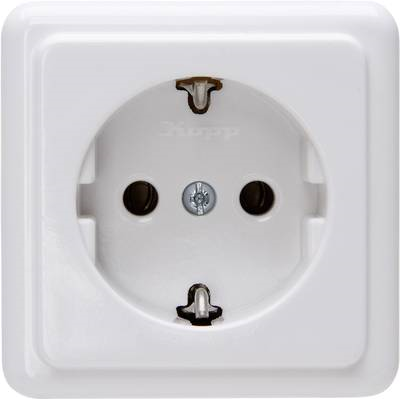 Schuko-Steckdose AP 1fach 16A 250V arktisweiß (101802000)