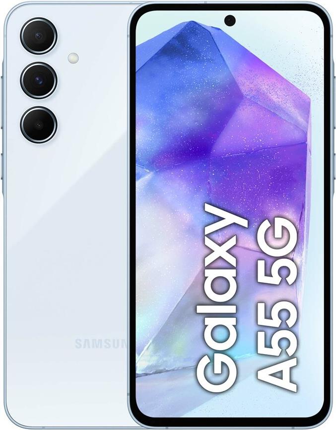 Samsung Galaxy A55 5G 16,8 cm (6.6") Hybride Dual-SIM Android 14 USB Typ-C 8 GB 256 GB 5000 mAh Blau (SM-A556BLBCEUE)