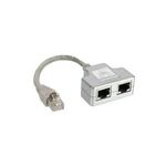 InLine® ISDN Port-Doppler, 1x RJ45 St an 2x RJ45 Bu, mit Kabel (69932A)