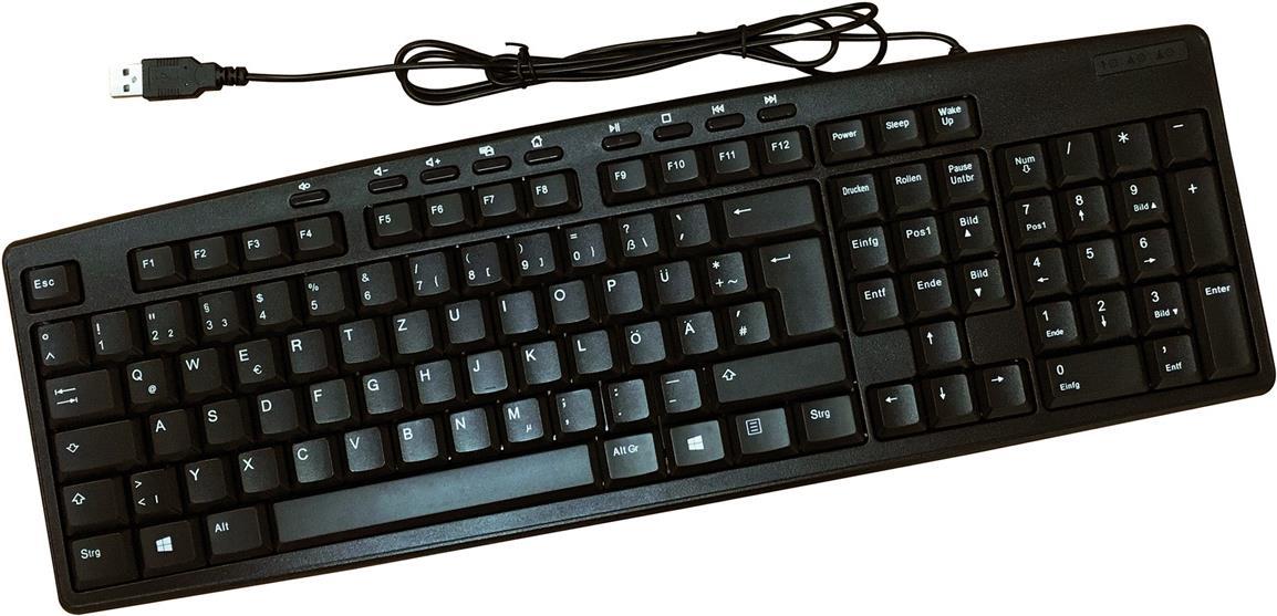 ROLINE Tastatur USB Multimedia Deutsch schwarz (18.02.3226)