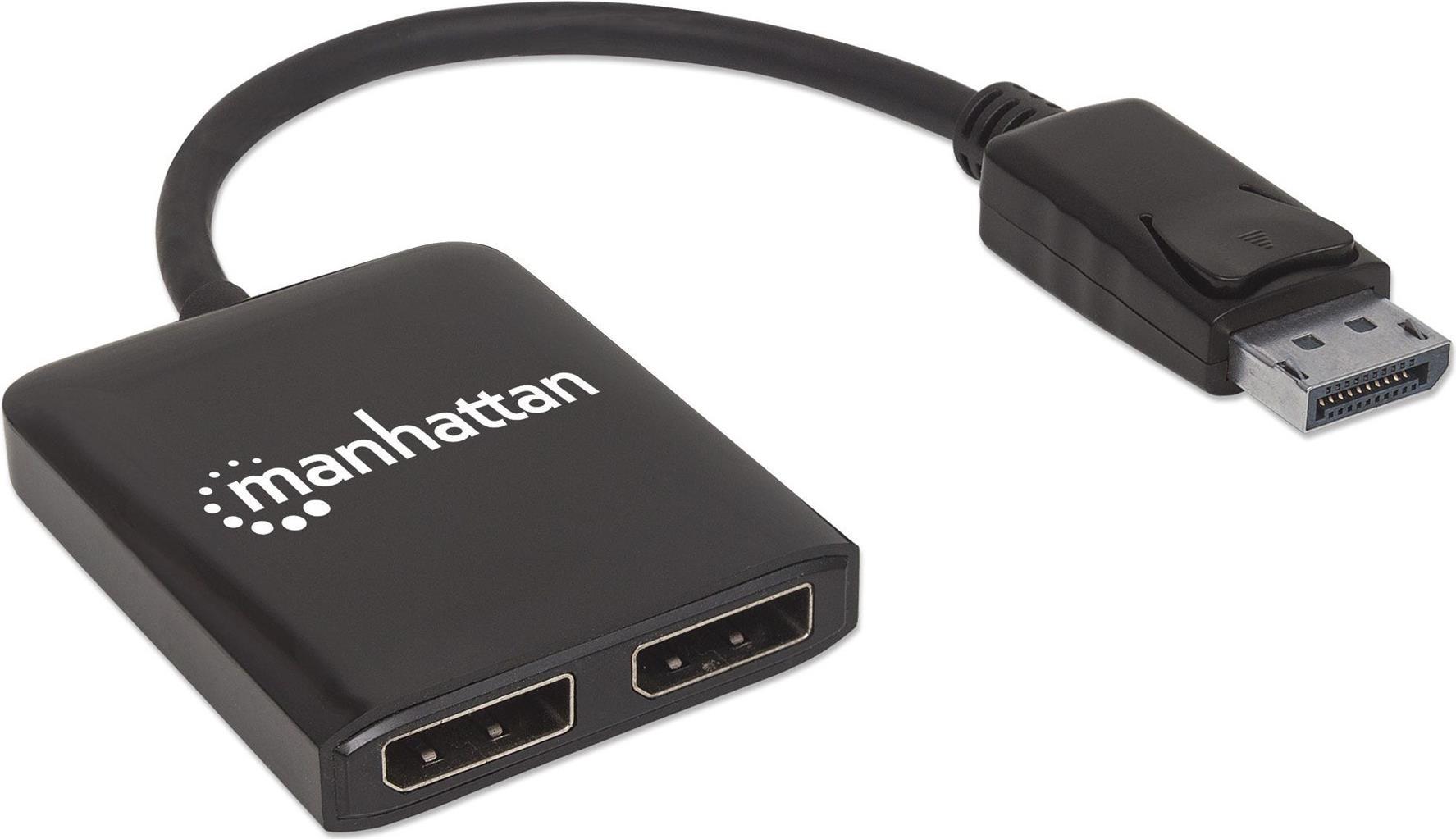 Manhattan DisplayPort to 2-Port DisplayPort Splitter Hub with MST (207768)