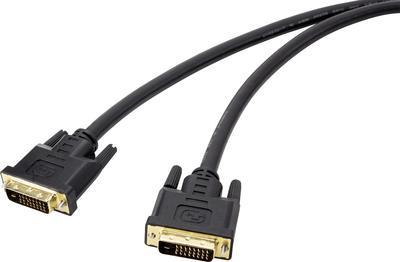 Renkforce DVI TV, Monitor Anschlusskabel [1x DVI-Stecker 24+1pol. - 1x DVI-Stecker 24+1pol.] 7.50 m Black (RF-4680662)