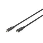 DIGITUS USB Type-C Verlängerungskabel, Typ C St/Bu, 1,5m, 3A, 480MB, Version 2.0, schwarz (AK-300210-015-S)