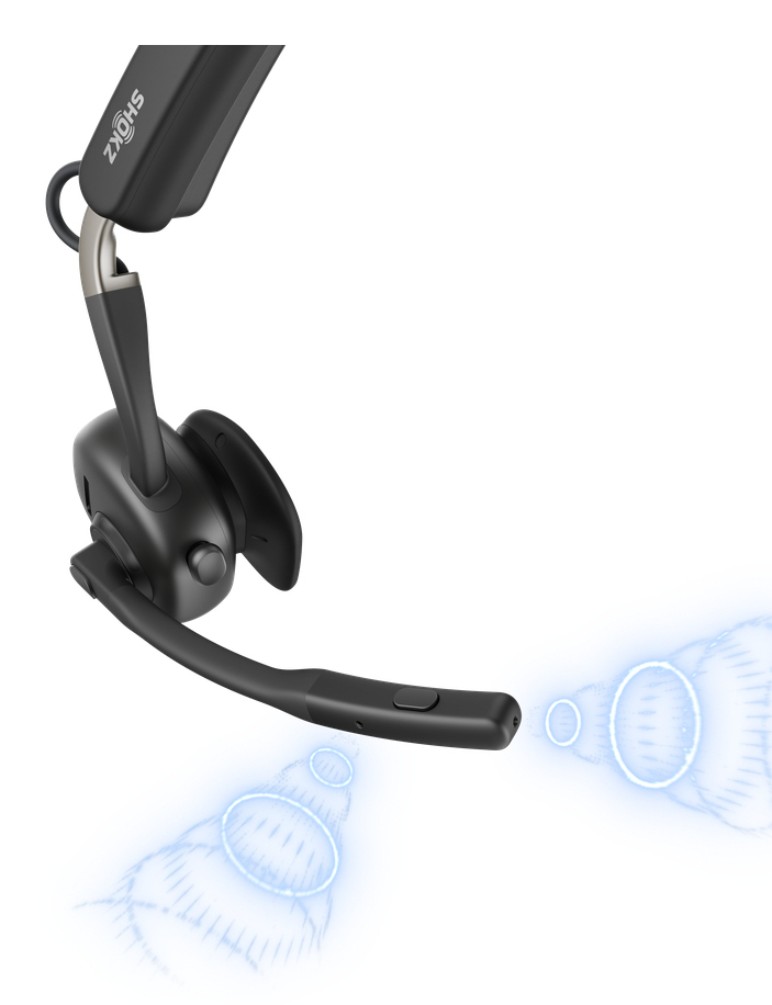 Shokz OpenMeet UC kabelloses Headset Offenes Ohr Bluetooth 5.4 USB-C Schwarz