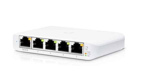 Ubiquiti UniFi Switch USW Flex Mini 5-Port Gigabit Ethernet PoE+ Smart Switch Desktop 3er-Pack Weiß