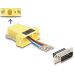Delock D-Sub 15 Pin Stecker zu RJ12 Buchse Montagesatz gelb (67086)