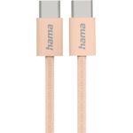 Hama Ladekabel Fabric, USB-C - USB-C, 1m, Nylon, Orange (00201727)