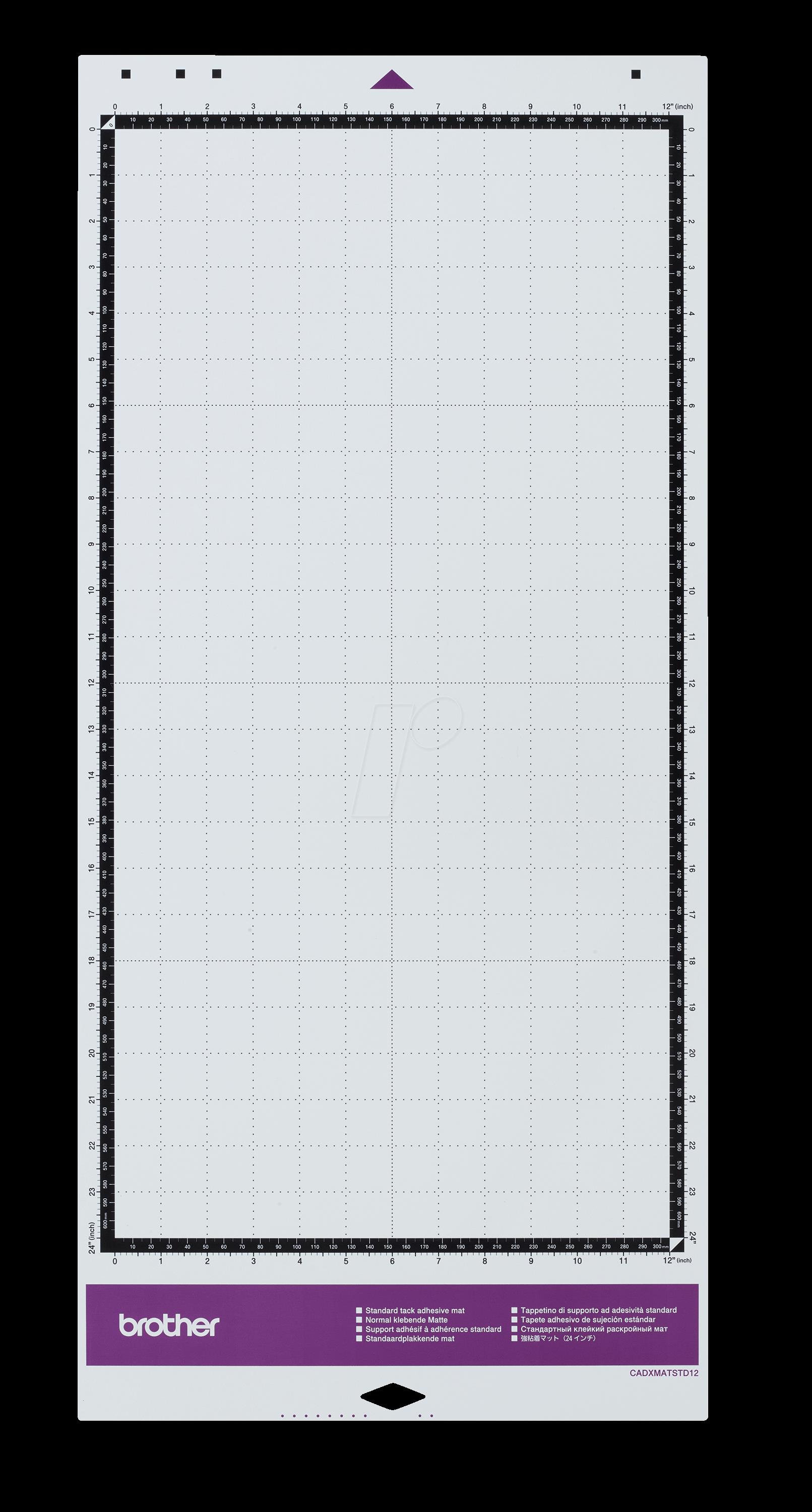 Brother CADXMATSTD24 Schneidematte für Schneideplotter normal klebend 305 x 610 mm (12 x 61,00cm (24") ) für 0,3 - 1,5 mm dickes Material (CADXMATSTD24)