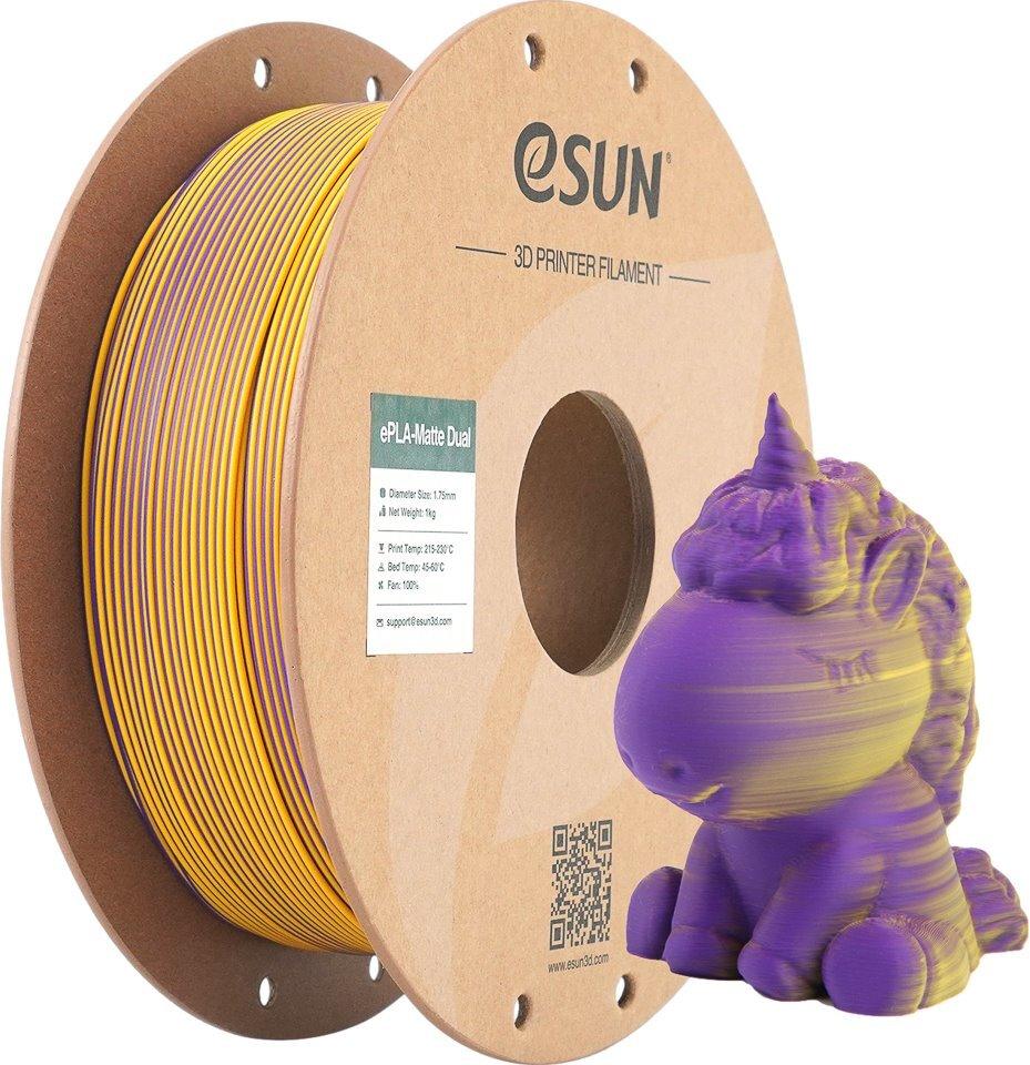 PLA MATTE DUAL 1,75mm PURPLE YELLOW 1kg ESUN 3D FILAMENT (PLA-MTD175B-ZY1P1)