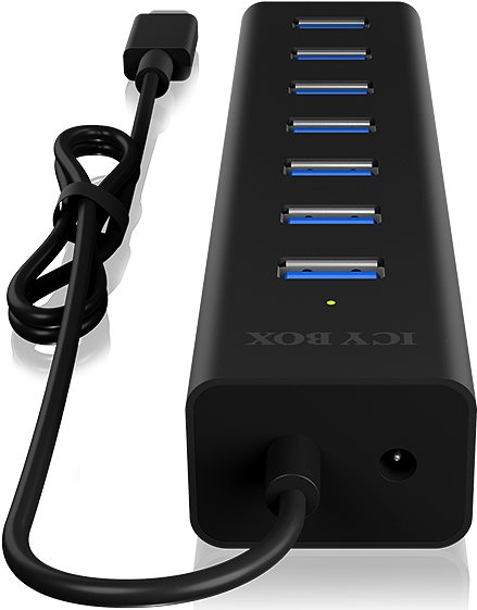 ICY BOX IB-HUB1700-C3 USB-C Hub 7-Port USB 3.2 Gen 1 Schwarz