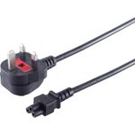 S/CONN maximum connectivity Netzanschlusskabel England, Stecker an 3pol Buchse C5, schwarz, 1,8 m (UK60001)