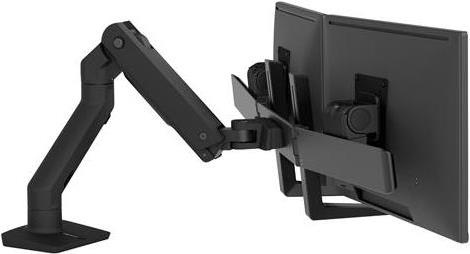 ERGOTRON HX Dual Monitor Arm in Schwarz - Monitor Tischhalterung mit patentierter CF-Technologie für 2 Bildschirme bis 81,30cm (32") , 29.2cm Höhenverstellung, VESA Standard (45-476-224)