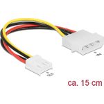 Delock Stromkabel 4 Pin Stecker > 4 Pin Floppy Buchse 15 cm (85337)